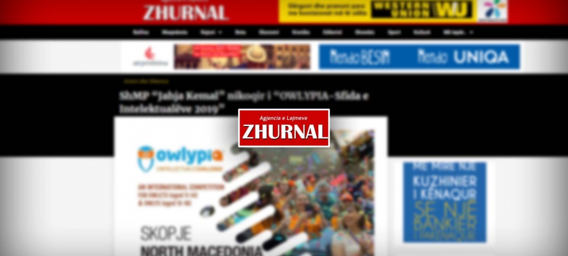 ZHURNAL.MK | ShMP “Jahja Kemal” nikoqir i “OWLYPIA-Sfida e Intelektualëve 2019”
